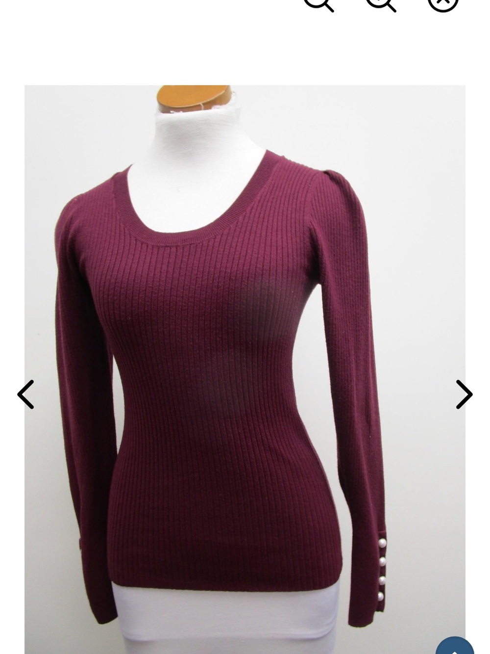 LOFT Ribbed Long-Sleeve Sweater in Plum